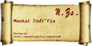 Maskal Zsófia névjegykártya